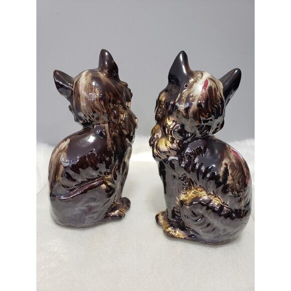 GREEN EYES Vintage Ceramic Drip Glaze Cat Japan Mid Century Modern MCM Retro Mod - Picture 5 of 10